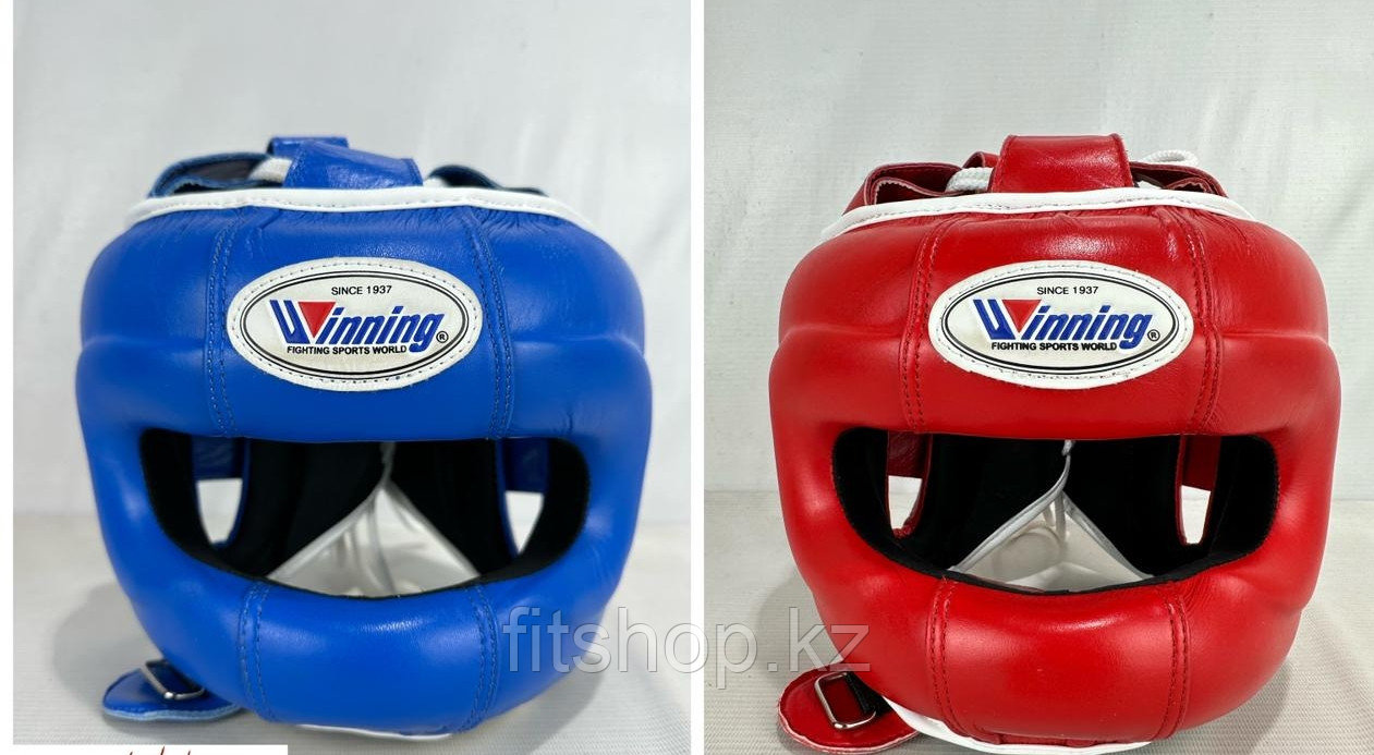 Профессиональный Боксерский Шлем с бампером Winning, тренировочный шлем для бокса и единоборств XL, Синий