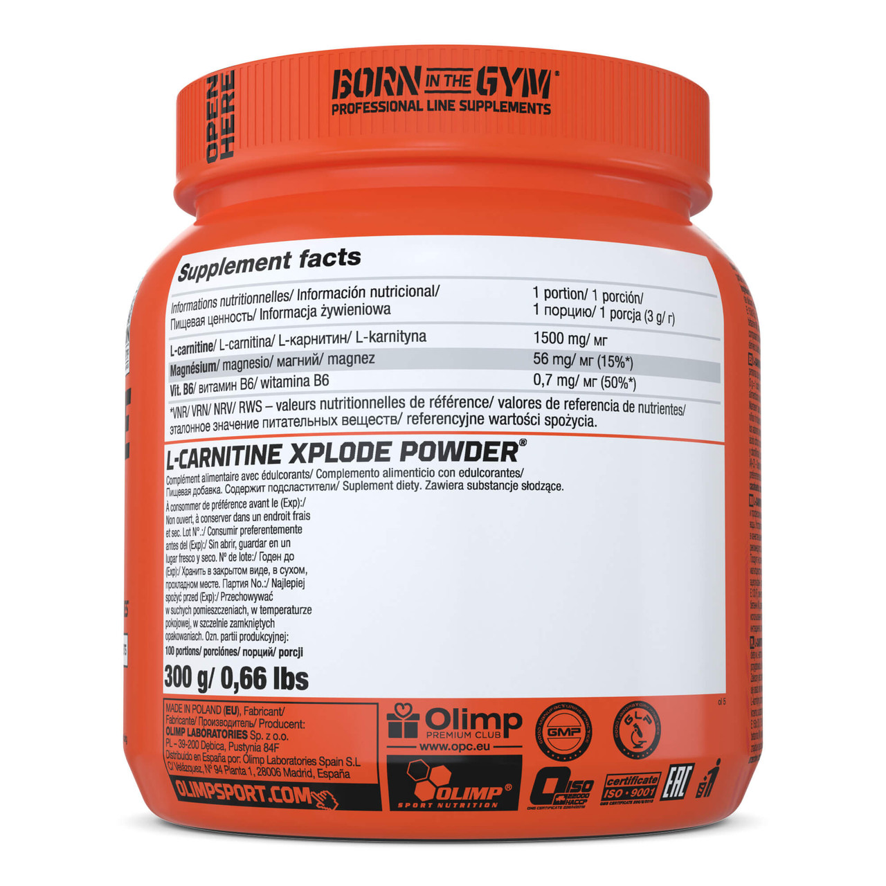 Жиросжигатель L-Carnitine Xplode Powder, 300 g, Olimp Nutrition Orange - фото 2 - id-p109160773