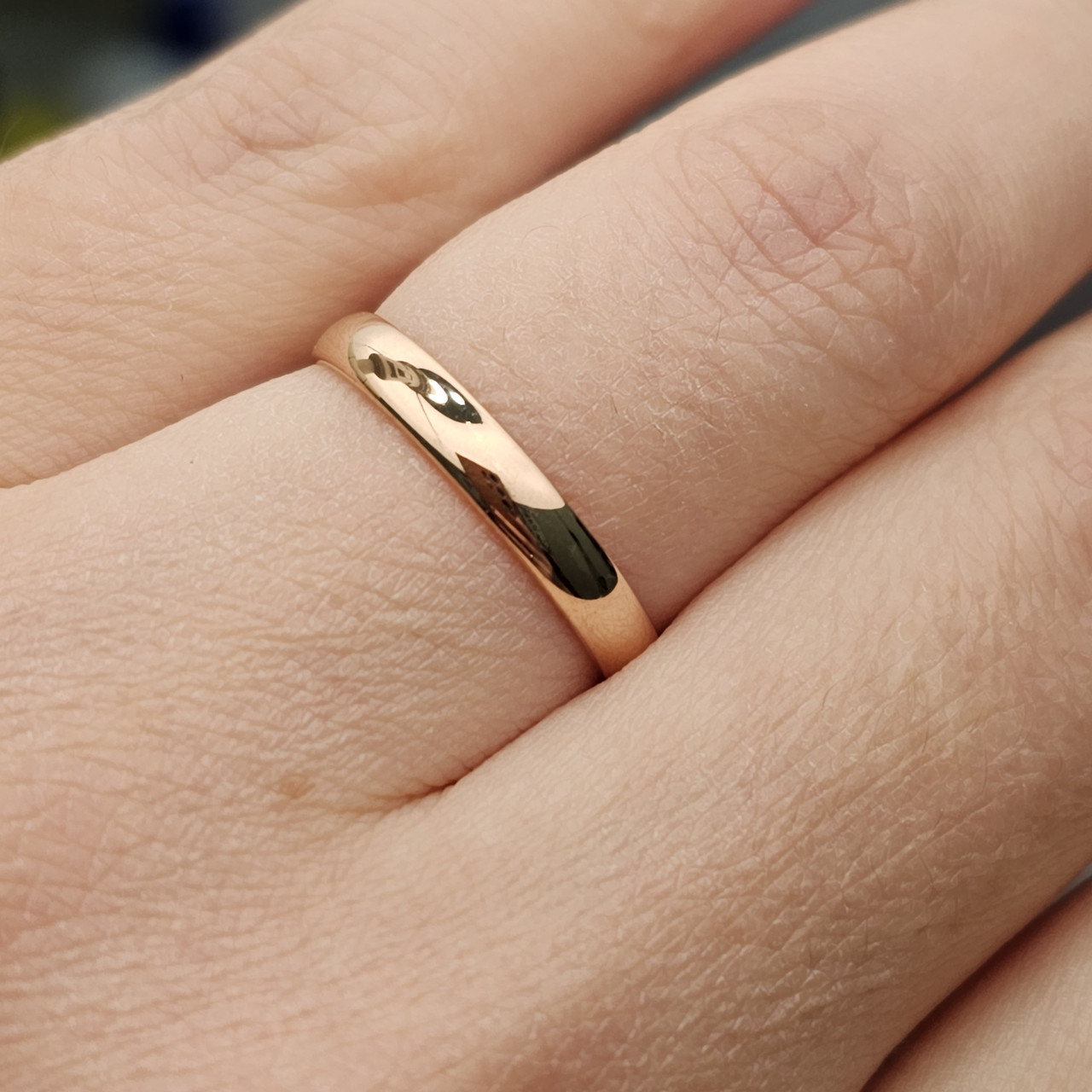Обручальное кольцо 1,82 гр, размер 18.5, Красное золото 585 проба - фото 2 - id-p109160859