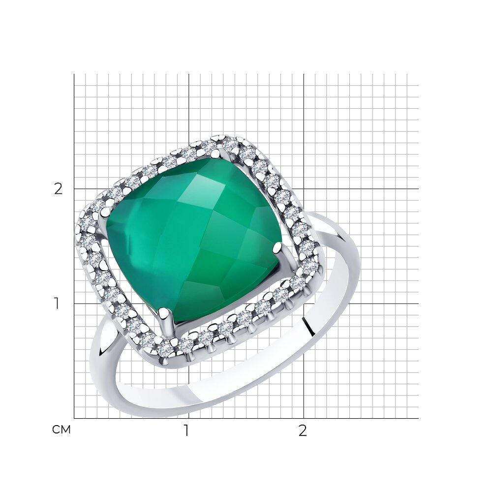 Кольцо из серебра с агатом и фианитами Diamant 94-310-00433-1 покрыто родием - фото 3 - id-p69022250