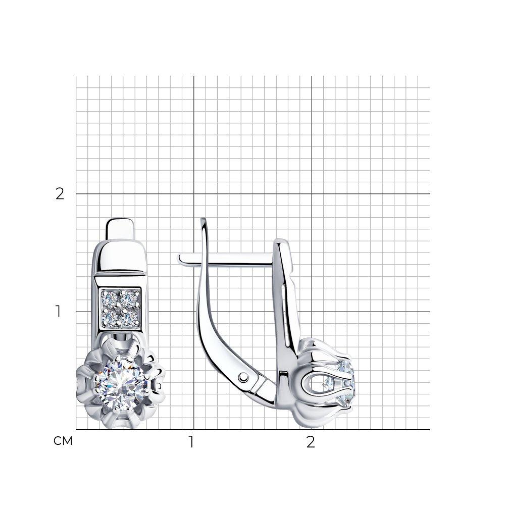 Серьги из серебра с фианитами Diamant 94-120-00421-1 покрыто родием с английским замком - фото 3 - id-p69505840