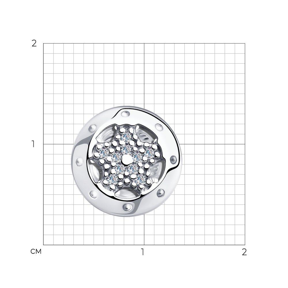 Подвеска из серебра с фианитами Diamant 94-130-00455-1 покрыто родием - фото 2 - id-p69505891
