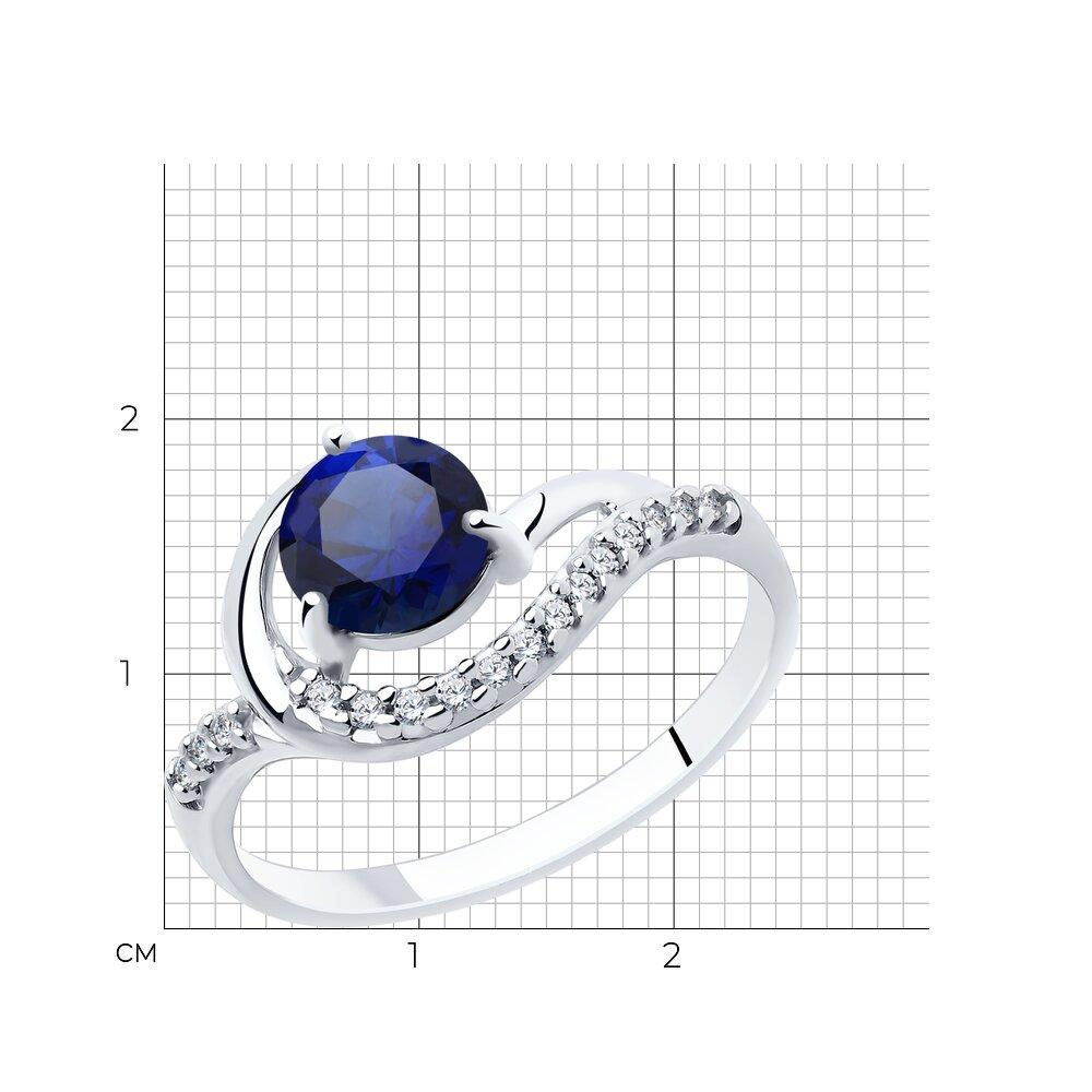 Кольцо из серебра с корундом и фианитами Diamant 94-310-00413-1 покрыто родием - фото 3 - id-p70012453