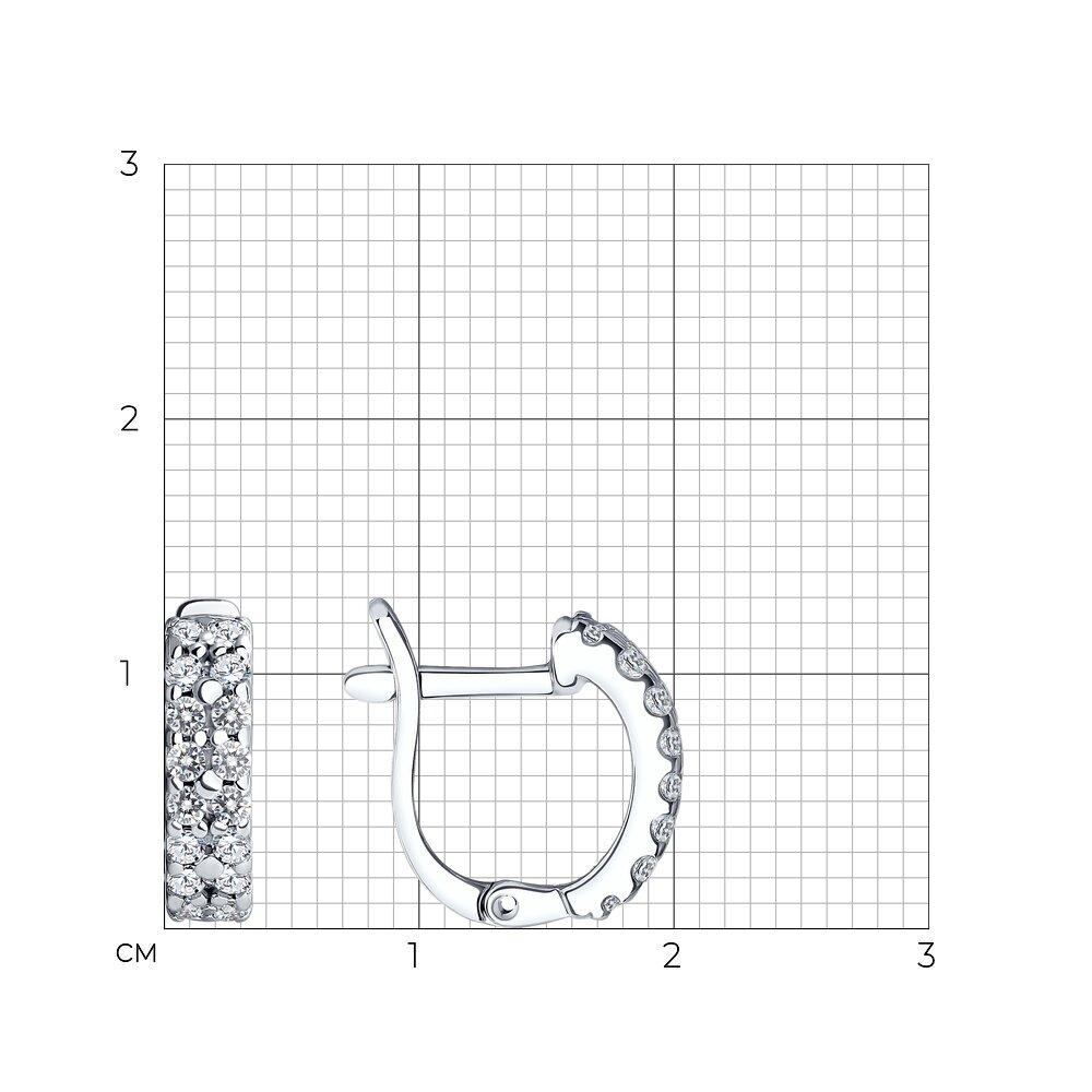 Серьги из серебра с фианитами SOKOLOV 94021914 покрыто родием с английским замком - фото 3 - id-p51627342