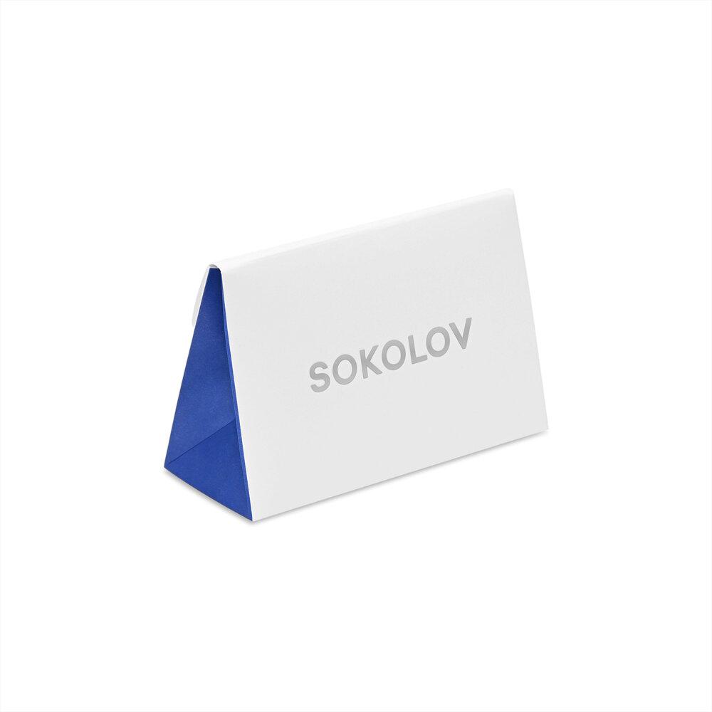 Тонкая серебряная цепь SOKOLOV 968020302 покрыто родием, панцирное - фото 4 - id-p65801393