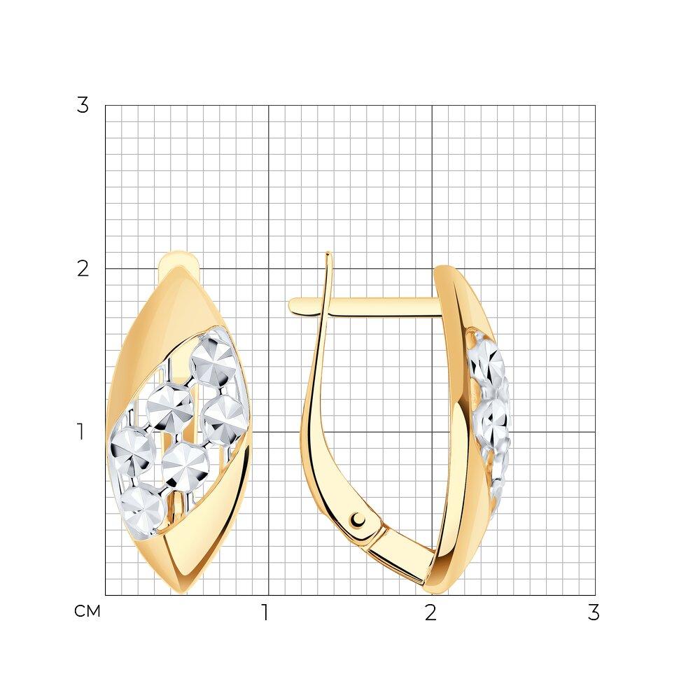 Серьги из золочёного серебра Diamant 93-120-00764-1 позолота с английским замком - фото 3 - id-p46061624