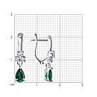 Серьги из серебра с зелеными фианитами SOKOLOV 94021495 покрыто  родием с английским замком, фото 3