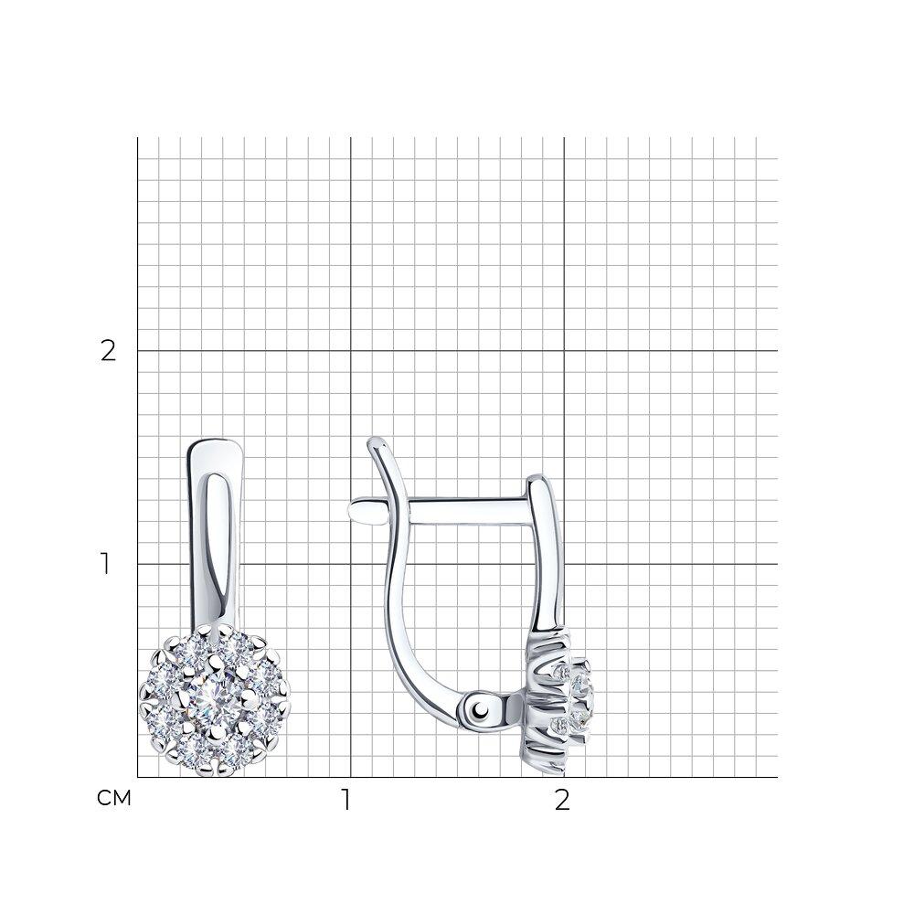 Серьги из серебра с фианитами SOKOLOV 94021908 покрыто родием с английским замком - фото 3 - id-p54924364