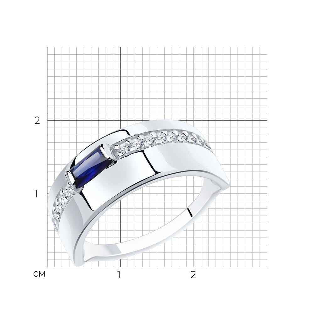 Кольцо из серебра с корундом и фианитами Diamant 94-310-00710-1 покрыто родием - фото 3 - id-p82970770