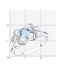 Кольцо из серебра с топазом и фианитами Diamant 94-310-00381-1 покрыто  родием, фото 3