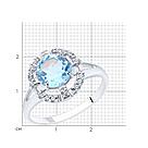 Кольцо из серебра с топазом и фианитами Diamant 94-310-00679-1 покрыто  родием, фото 3