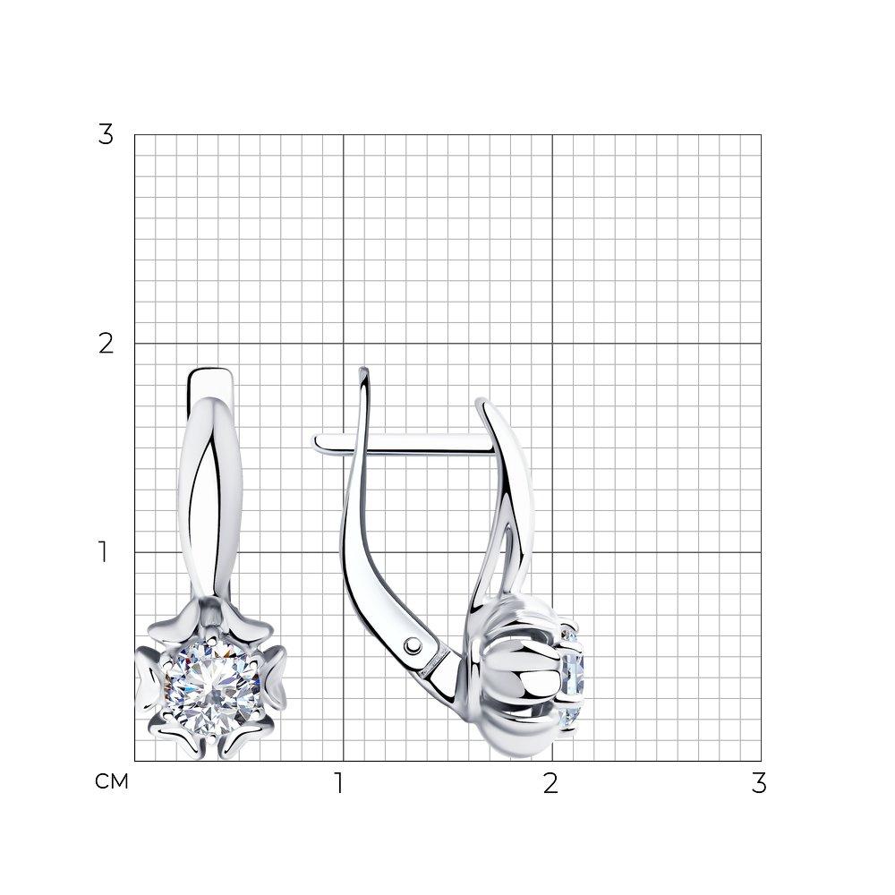 Серьги из серебра с фианитами Diamant 94-120-00420-1 покрыто родием - фото 3 - id-p72388933