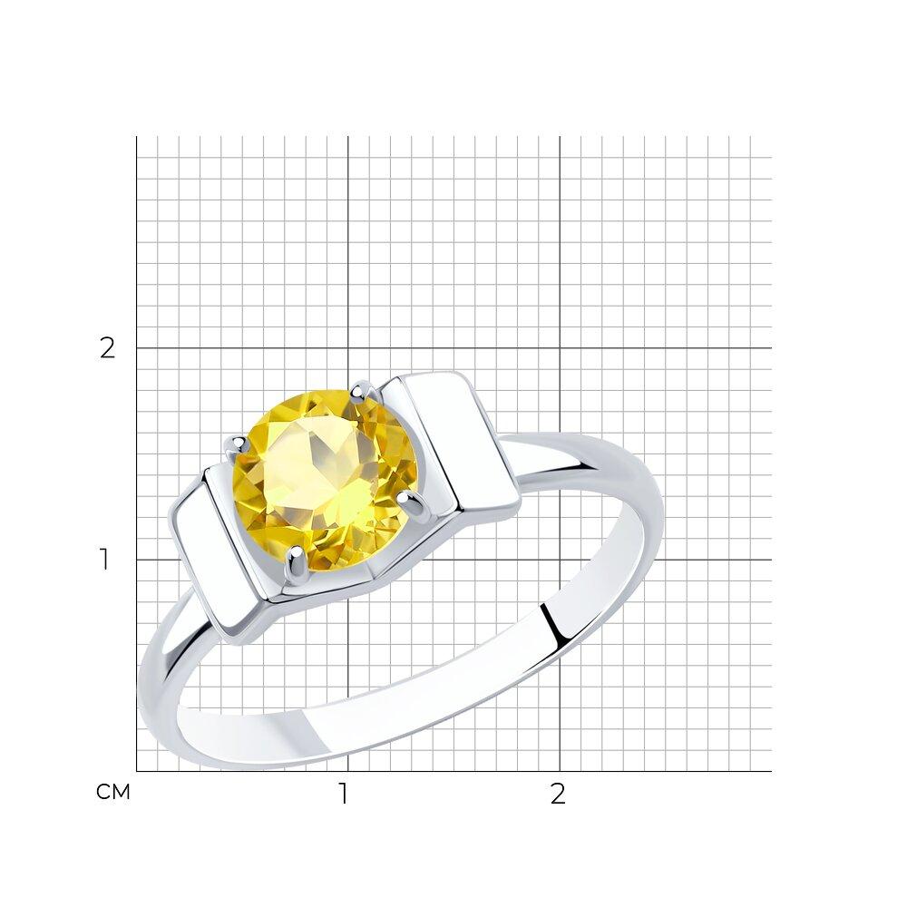 Кольцо из серебра с цитрином Diamant 94-310-00774-3 покрыто родием - фото 3 - id-p83966644