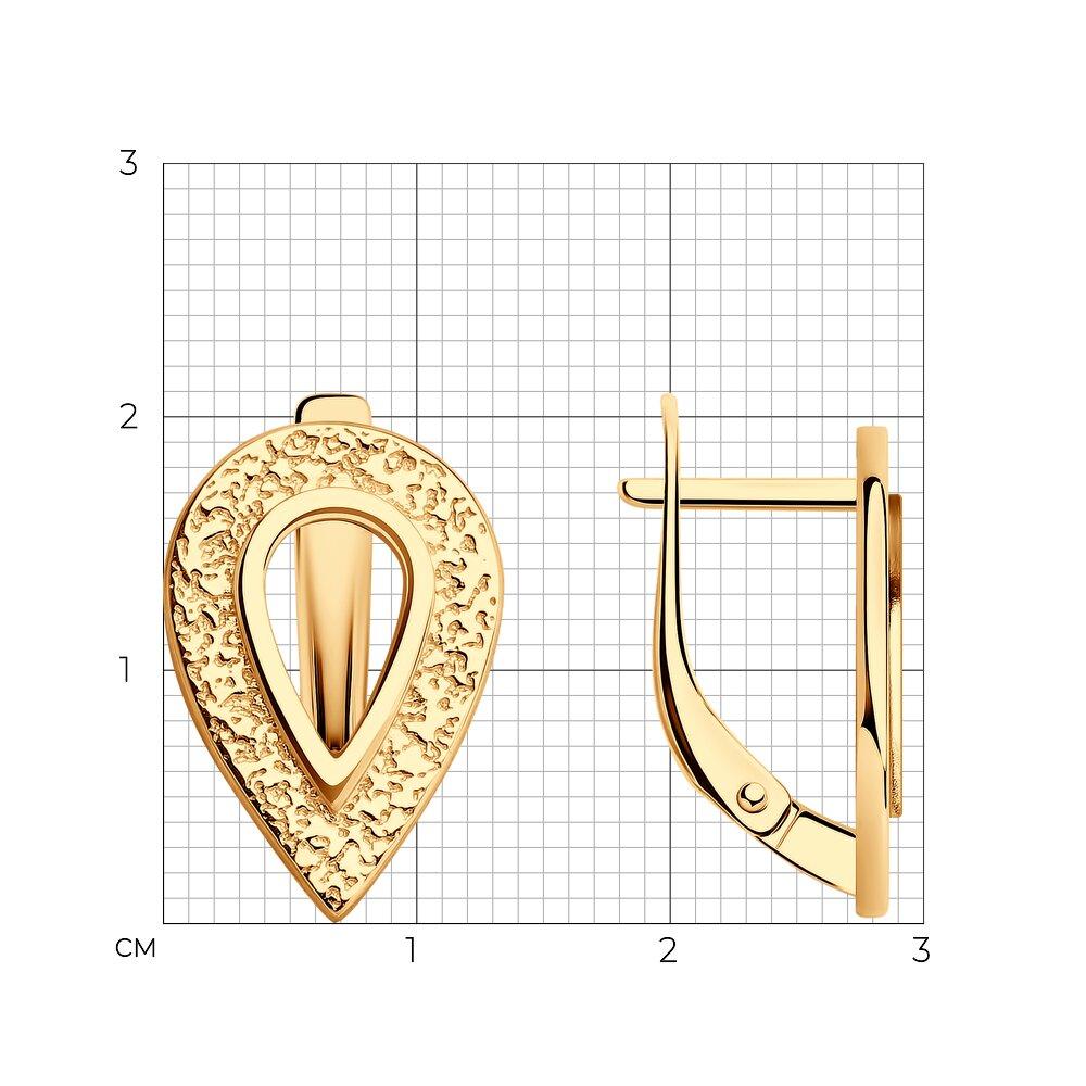 Серьги из золоченого еребра Diamant 93-120-01580-1 позолота - фото 2 - id-p99217469