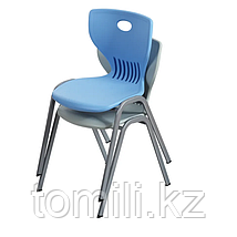 Стул ученический жёлтый (полипропилен), штабилируемый, фото 5