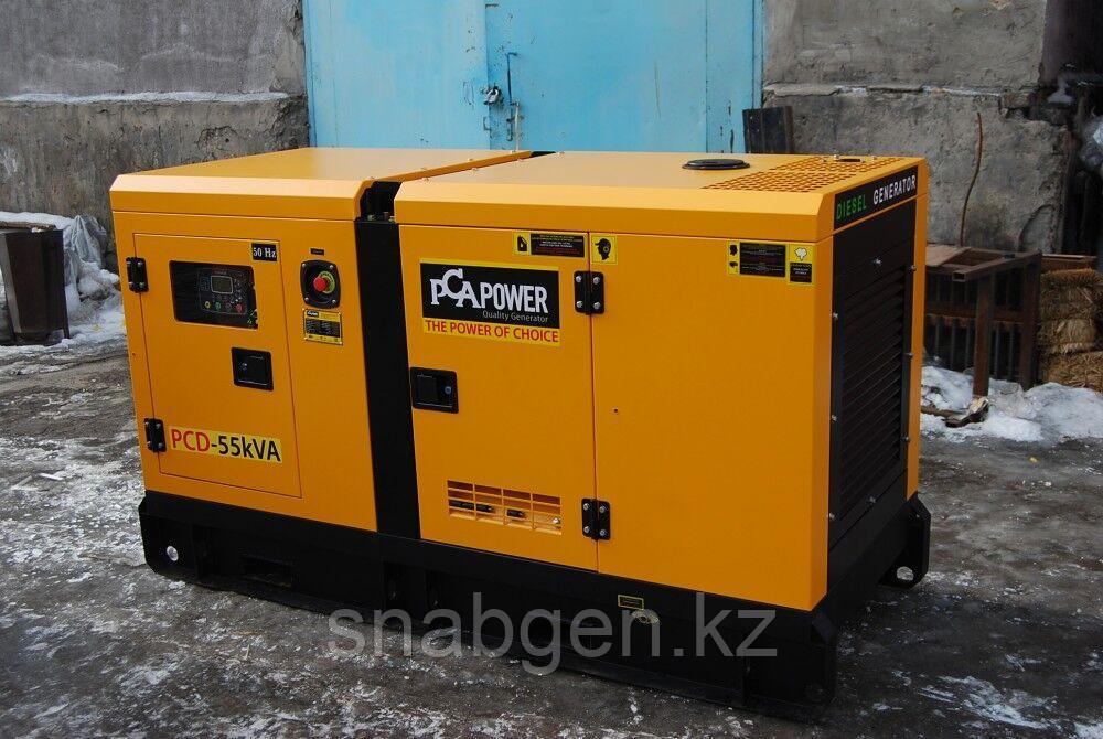 Дизельный генератор PCA POWER PCD-55 kВа с АВР в шумозащитном кожухе.