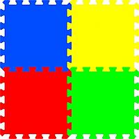 Коврик-пазл  4 элемента, цвет желтый красный синий размер 680х680 мм
