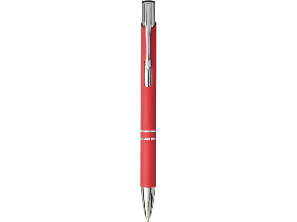Шариковая кнопочная ручка Moneta с матовым антискользящим покрытием, красный - фото 2 - id-p109164678