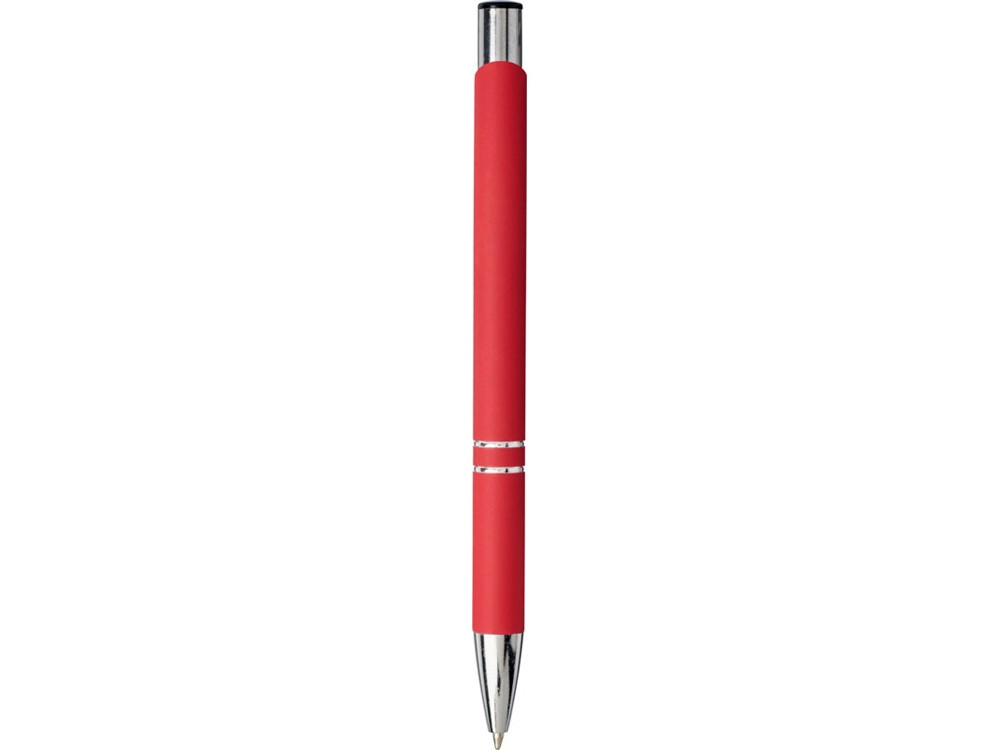 Шариковая кнопочная ручка Moneta с матовым антискользящим покрытием, красный - фото 3 - id-p109164678