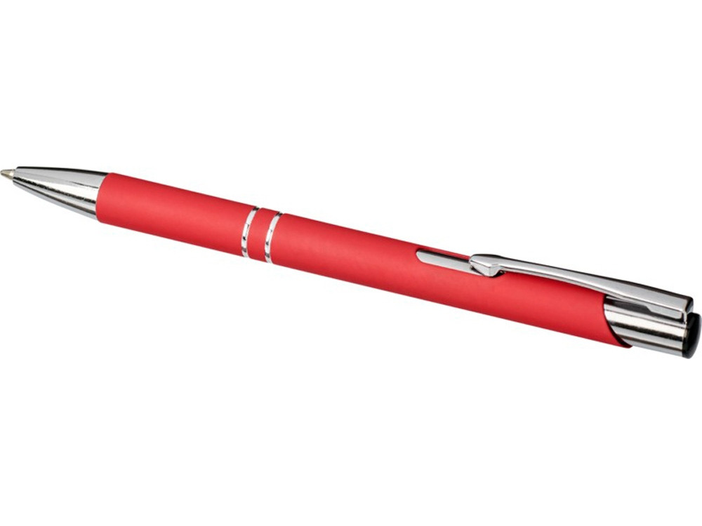 Шариковая кнопочная ручка Moneta с матовым антискользящим покрытием, красный - фото 4 - id-p109164678