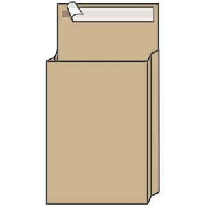 Пакет почтовый B4, UltraPac, 250*353*40мм, коричневый крафт, отр. лента, 130г/м2.