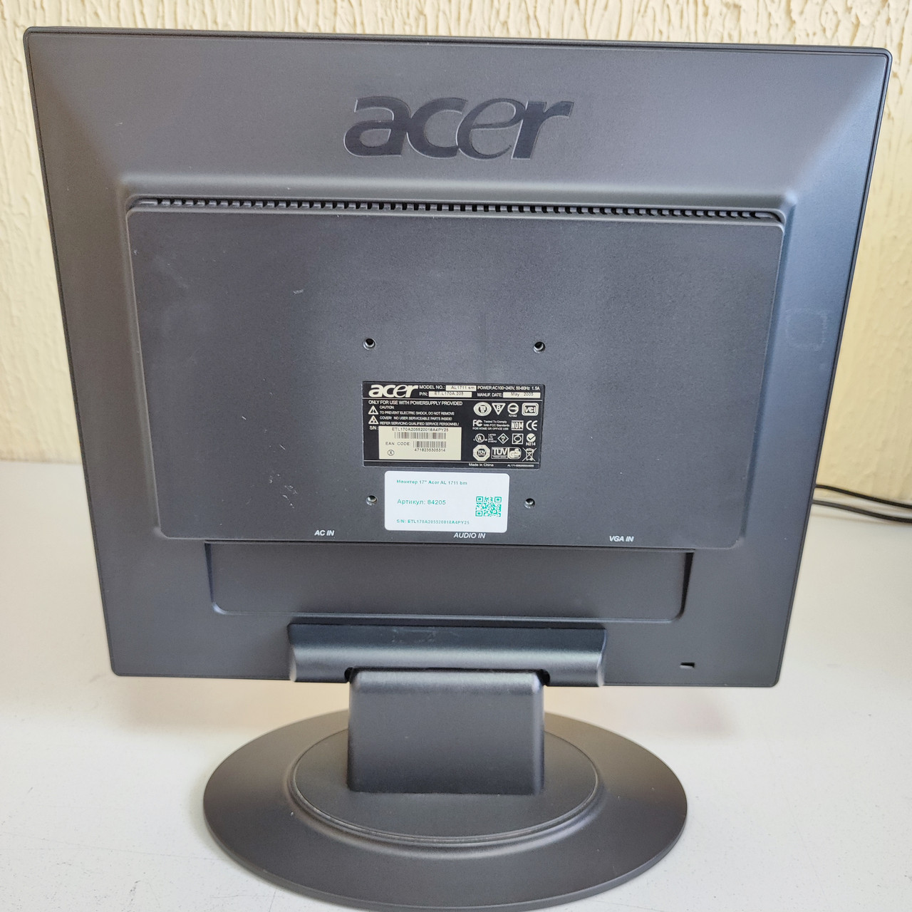 Монитор 17" Acer AL 1711 bm - фото 3 - id-p109160749
