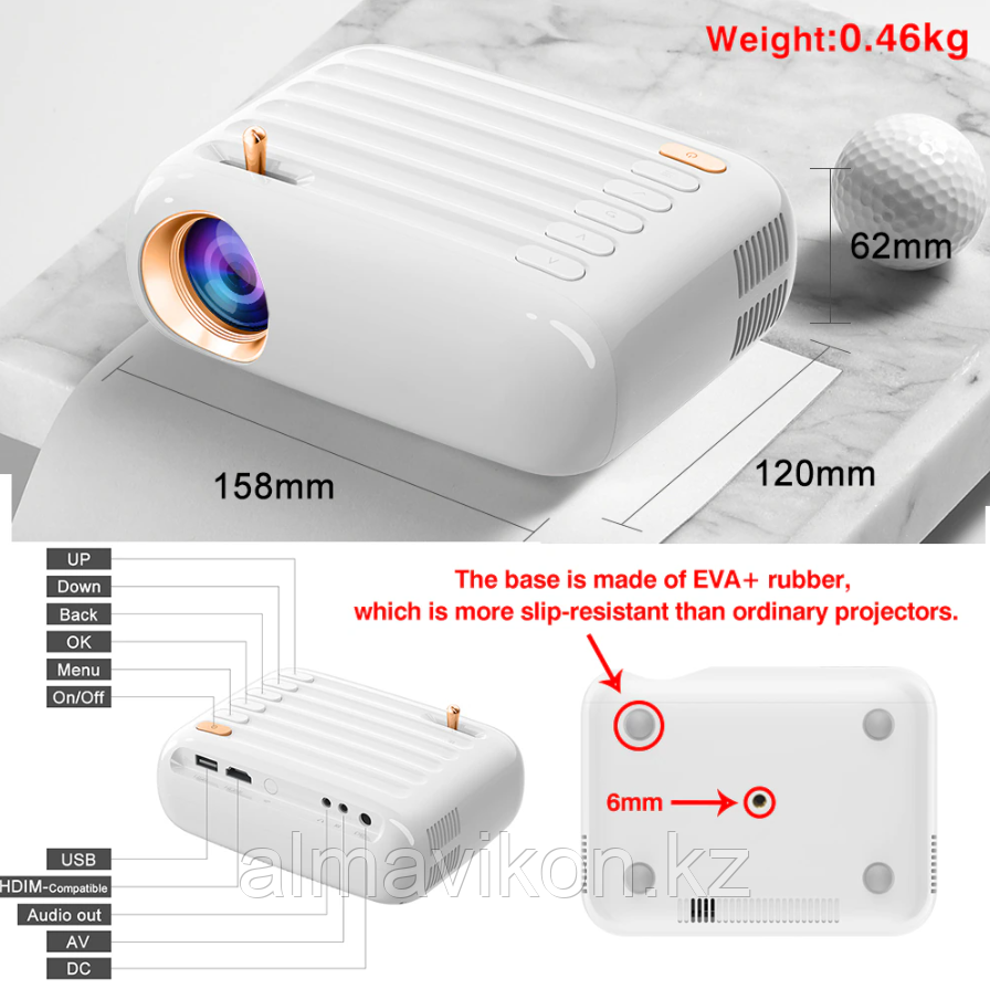 Everycom T3W портативный мини-проектор - фото 2 - id-p109166570