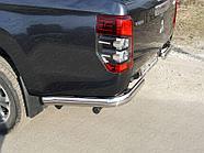 Защита задняя (уголки овальные) 75х42 мм (на автомобиль без бампера) ТСС для Mitsubishi L200 2019-