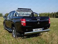 Защита задняя центральная 120х60 мм ТСС для Mitsubishi L200 2019-