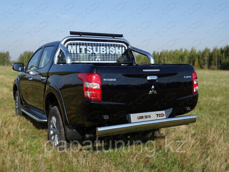 Защита задняя центральная 120х60 мм ТСС для Mitsubishi L200 2015-2018, фото 1