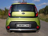 Защита задняя (овальная) 75х42 мм ТСС для Kia Soul 2014-2016