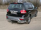Защита задняя (уголки двойные) 76,1/42,4 мм ТСС для Kia Mohave 2017-2020, фото 4