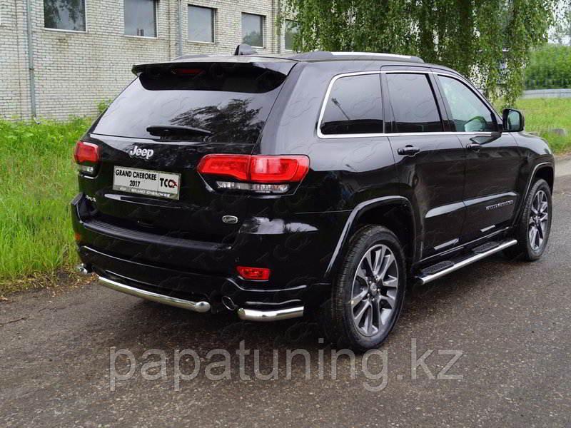 Защита задняя (уголки) 60,3 мм ТСС для Jeep Grand Cherokee 2017- - фото 1 - id-p108730341