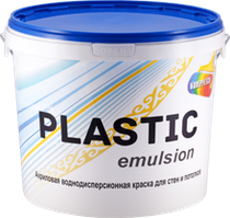 Краска водоэмульсионная PLASTIC 25 кг (протирающаяся)