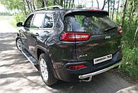 Защита задняя (центральная) 60,3/42,4 мм ТСС для Jeep Cherokee (Sport, Longitude, Limited) 2014-