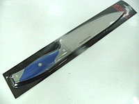 151109 Нож кухонный 20 см.,шеф-нож, нерж. сталь,сине-серая резин. ручка
