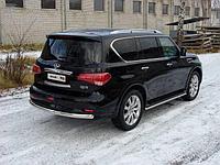 Защита задняя (центральная) 75х42 мм ТСС для Infiniti QX 56 2011-2014