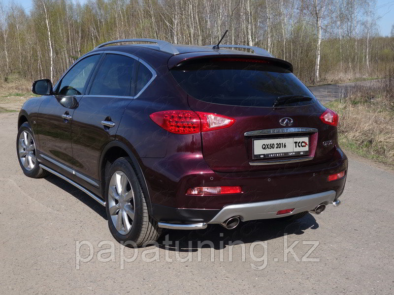 Защита задняя (уголки) 42,4 мм ТСС для Infiniti QX 50 2016-2018