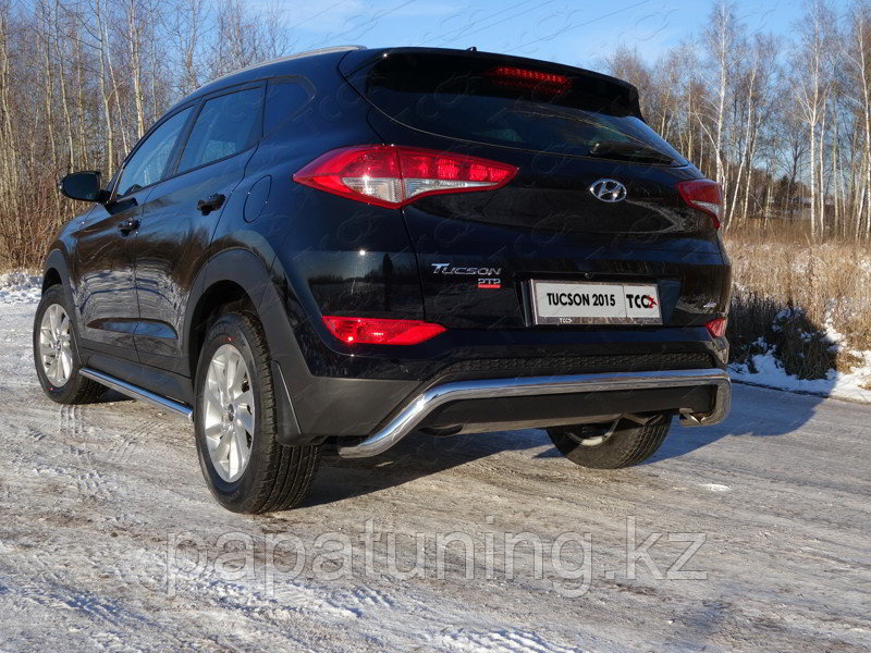 Защита задняя (кенгурин) 60,3 мм ТСС для Hyundai Tucson 2015-2018 - фото 1 - id-p108730301