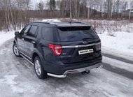 Защита задняя (уголки) 76,1 мм ТСС для Ford Explorer 2016-2017