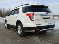 Защита задняя (центральная короткая) 75х42 мм ТСС для Ford Explorer 2012-2015