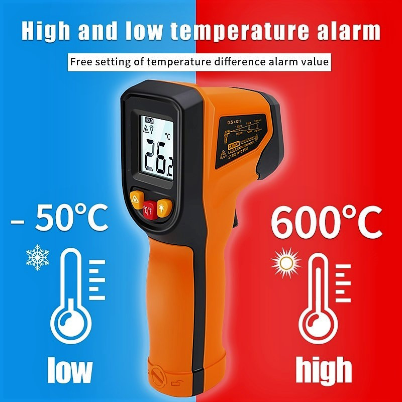 Пирометр промышленный бесконтактный термометр -50°C ~ 600°C - фото 5 - id-p109182749