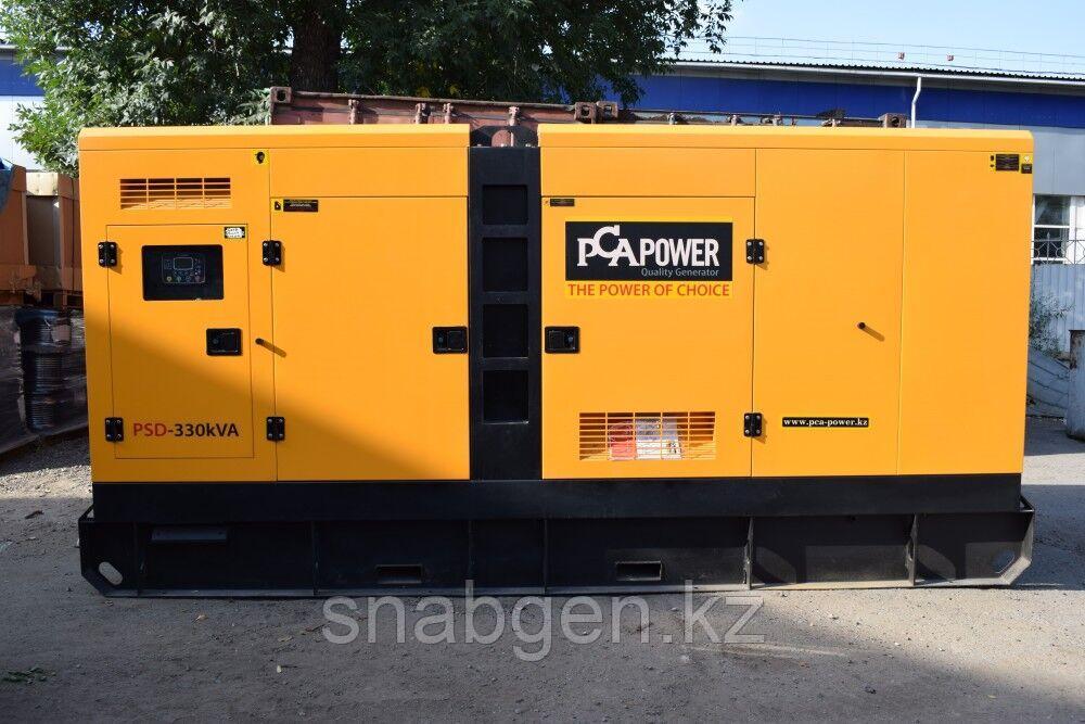 Дизельный генератор PCA POWER PSD-330 кВа с АВР в шумозащитном кожухе.