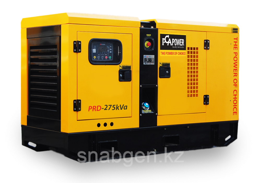 Дизельный генератор PCA POWER PRD-275 кВа с АВР в шумозащитном кожухе.
