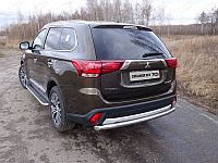 Защита задняя (длинная) 60,3 мм ТСС для Mitsubishi Outlander 2015-2018