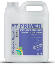 Грунтовка укрепляющая акриловая 5 л "РАДУГА"-27