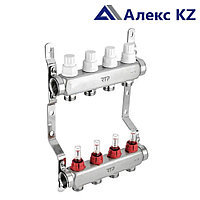 Коллекторная группа с расходометром и кронштейном 3/4" нерж. сталь 1*3 вых, РТП