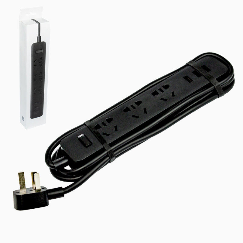 Сетевой фильтр Xiaomi Mi Power Strip (XMCXB01QM), 3 розетки, 1.8м, 3хUSB, Black
