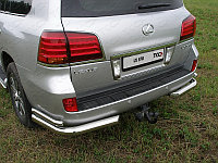 Защита задняя (уголки) 76,1/42,4мм ТСС для Lexus LX 570 2007-2012 (кроме F-Sport)