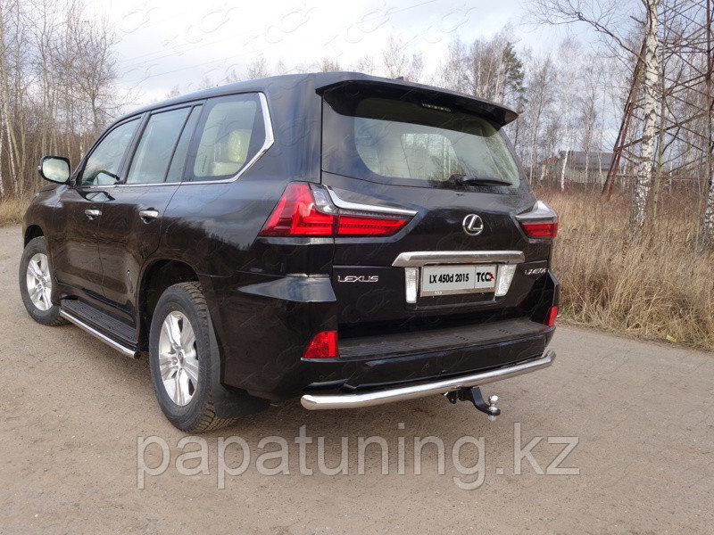 Защита задняя 60,3 мм ТСС для Lexus LX 450d/LX 570 2015- (кроме F-Sport)